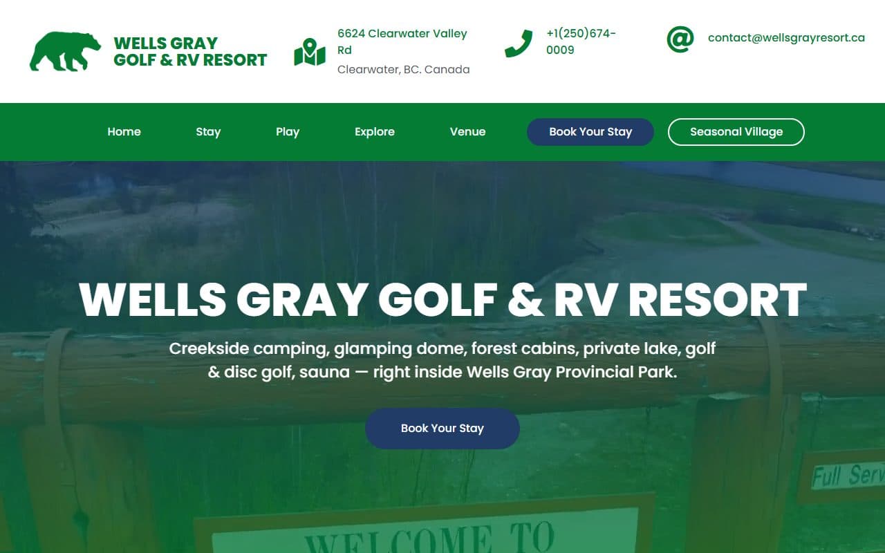 Wells Gray Resort Booking System